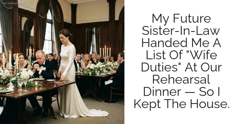 My Future Sister-In-Law Handed Me A List Of "Wife Duties" At Our Rehearsal Dinner — So I Kept The House.