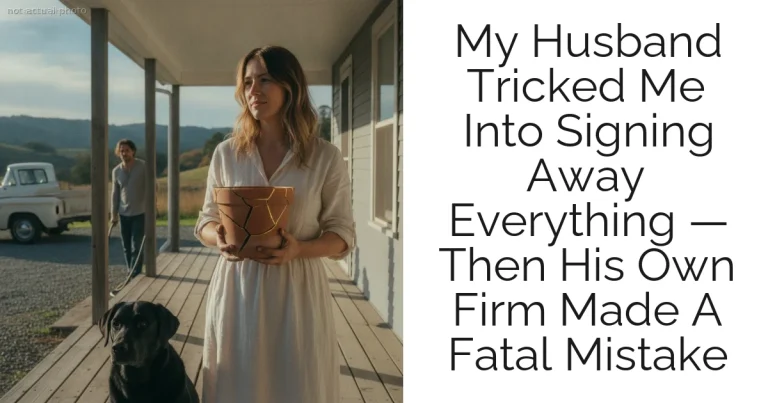 My Husband Tricked Me Into Signing Away Everything — Then His Own Firm Made A Fatal Mistake