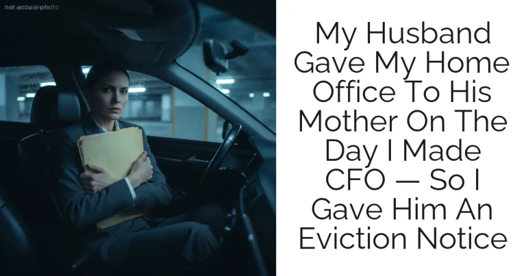 My Husband Gave My Home Office To His Mother On The Day I Made CFO — So I Gave Him An Eviction Notice