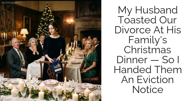 My Husband Toasted Our Divorce At His Family's Christmas Dinner — So I Handed Them An Eviction Notice