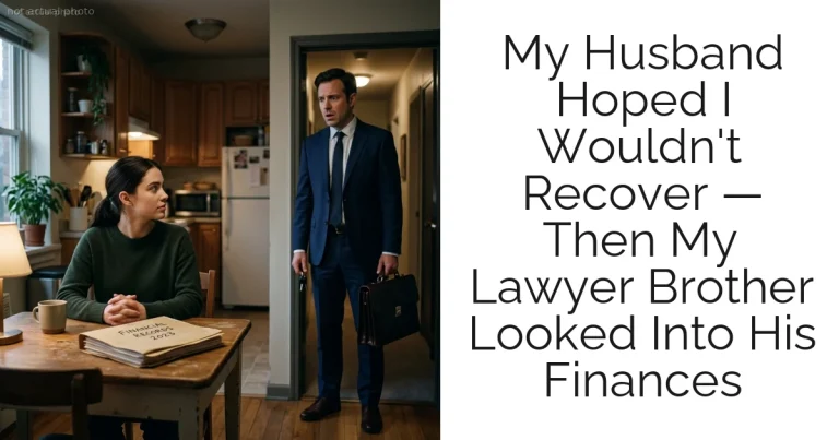 My Husband Hoped I Wouldn't Recover — Then My Lawyer Brother Looked Into His Finances