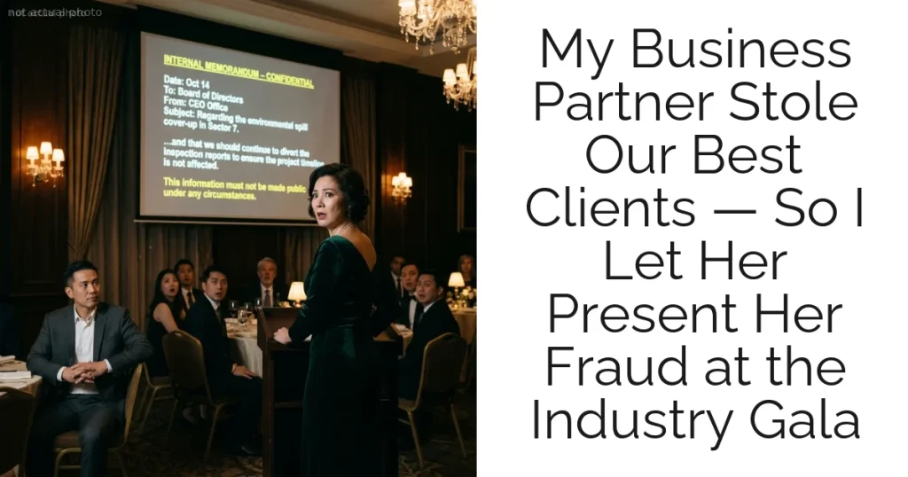 My Business Partner Stole Our Best Clients — So I Let Her Present Her Fraud at the Industry Gala
