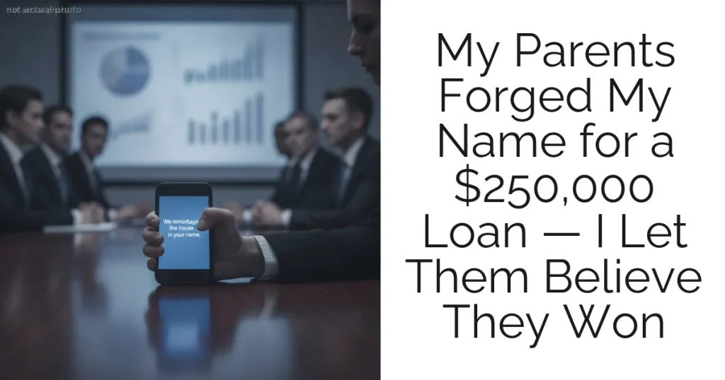 My Parents Forged My Name for a $250,000 Loan — I Let Them Believe They Won