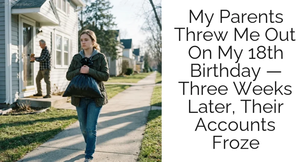 My Parents Threw Me Out On My 18th Birthday — Three Weeks Later, Their Accounts Froze