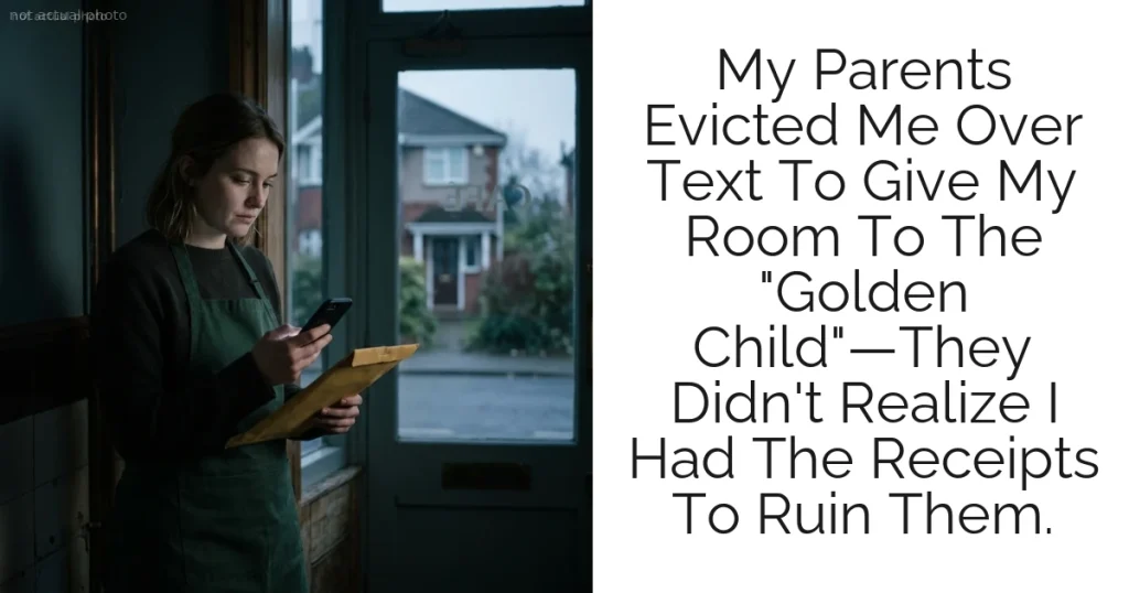 My Parents Evicted Me Over Text To Give My Room To The "Golden Child"—They Didn't Realize I Had The Receipts To Ruin Them.