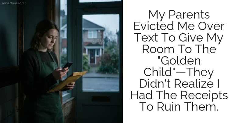 My Parents Evicted Me Over Text To Give My Room To The "Golden Child"—They Didn't Realize I Had The Receipts To Ruin Them.