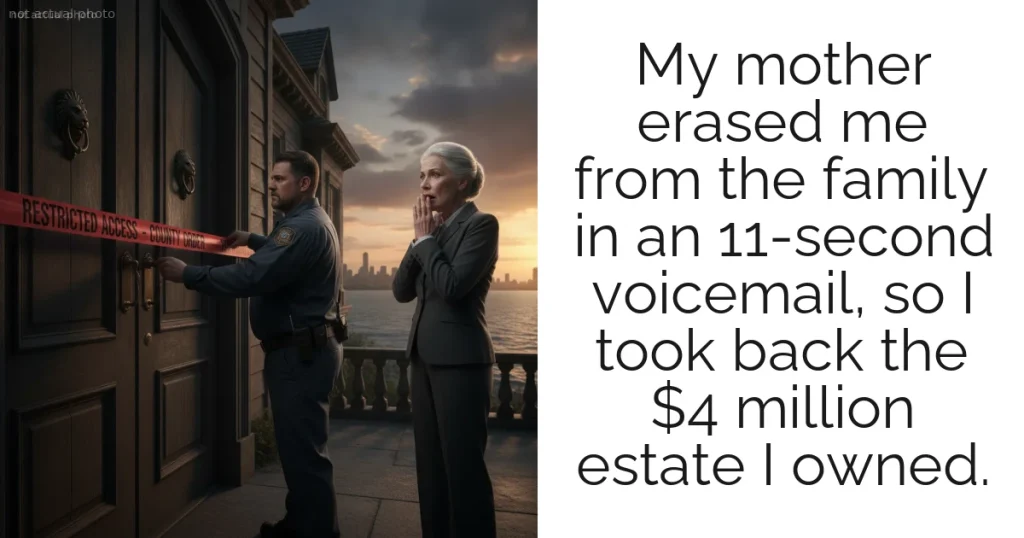 My mother erased me from the family in an 11-second voicemail, so I took back the $4 million estate I owned.