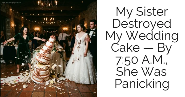 My Sister Destroyed My Wedding Cake — By 7:50 A.M., She Was Panicking