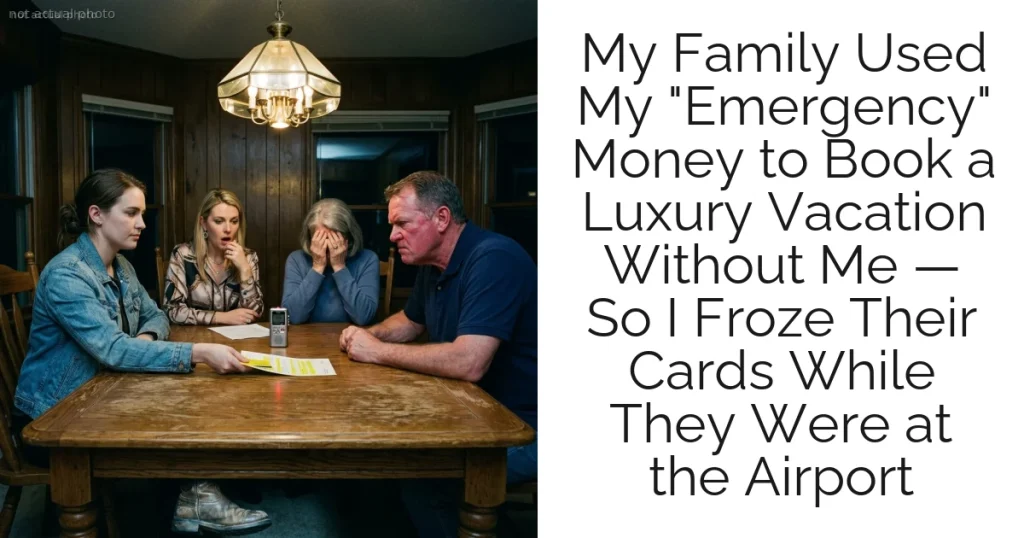 My Family Used My "Emergency" Money to Book a Luxury Vacation Without Me — So I Froze Their Cards While They Were at the Airport