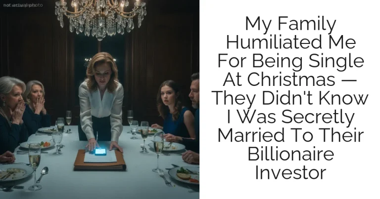 My Family Humiliated Me For Being Single At Christmas — They Didn't Know I Was Secretly Married To Their Billionaire Investor