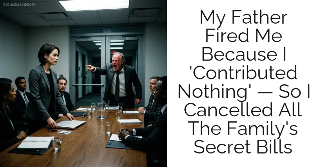 My Father Fired Me Because I 'Contributed Nothing' — So I Cancelled All The Family's Secret Bills