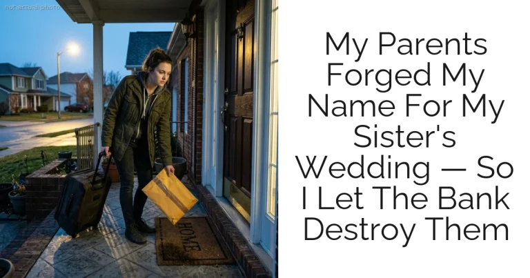 My Parents Forged My Name For My Sister's Wedding — So I Let The Bank Destroy Them