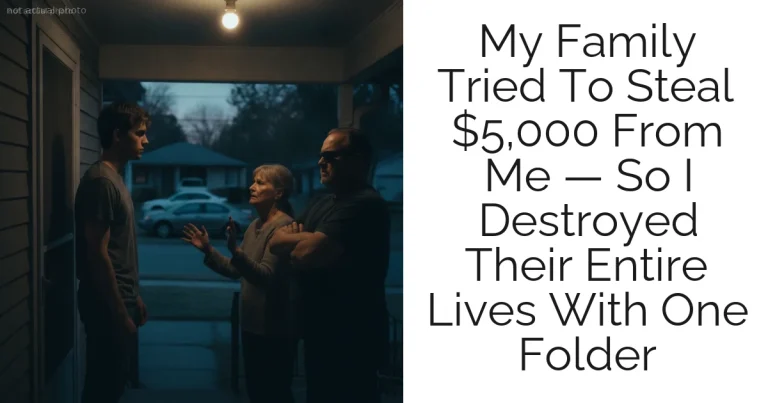 My Family Tried To Steal $5,000 From Me — So I Destroyed Their Entire Lives With One Folder