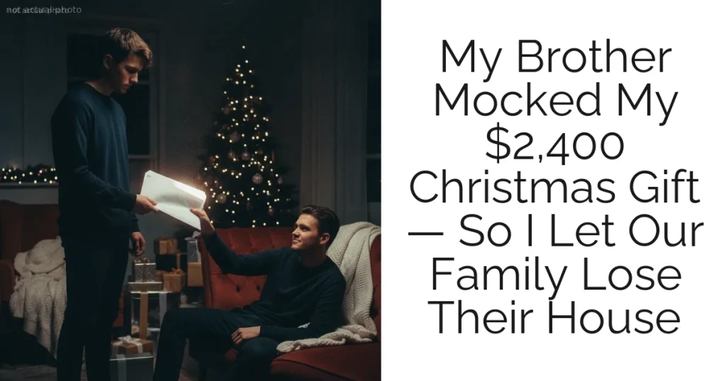 My Brother Mocked My $2,400 Christmas Gift — So I Let Our Family Lose Their House