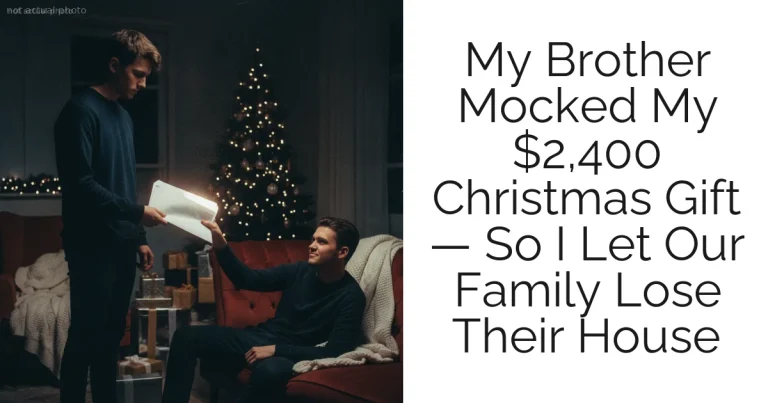 My Brother Mocked My $2,400 Christmas Gift — So I Let Our Family Lose Their House