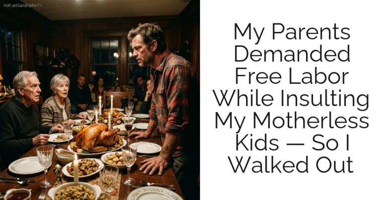 My Parents Demanded Free Labor While Insulting My Motherless Kids — So I Walked Out