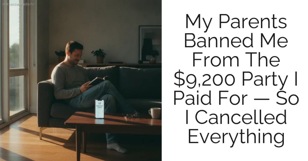 My Parents Banned Me From The $9,200 Party I Paid For — So I Cancelled Everything