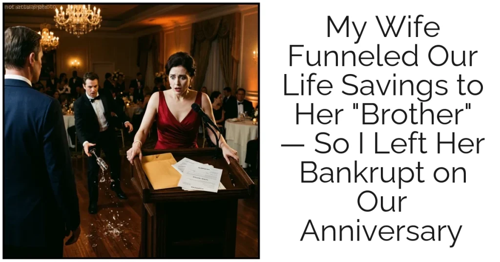 My Wife Funneled Our Life Savings to Her "Brother" — So I Left Her Bankrupt on Our Anniversary