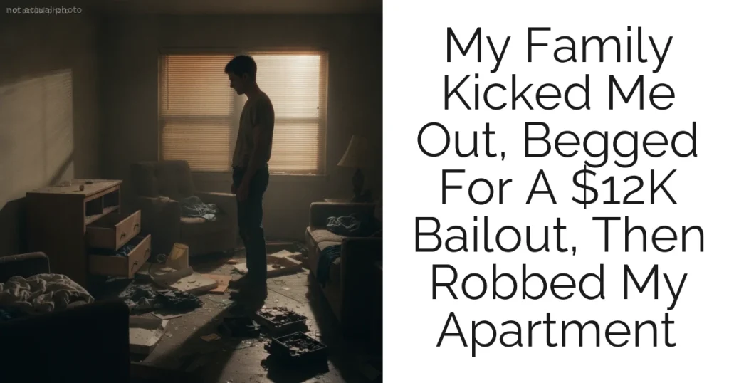 My Family Kicked Me Out, Begged For A $12K Bailout, Then Robbed My Apartment