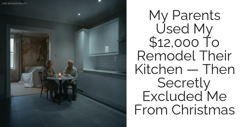 My Parents Used My $12,000 To Remodel Their Kitchen — Then Secretly Excluded Me From Christmas