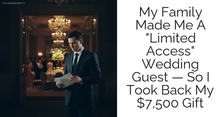 My Family Made Me A "Limited Access" Wedding Guest — So I Took Back My $7,500 Gift