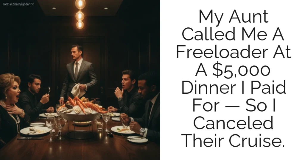 My Aunt Called Me A Freeloader At A $5,000 Dinner I Paid For — So I Canceled Their Cruise.