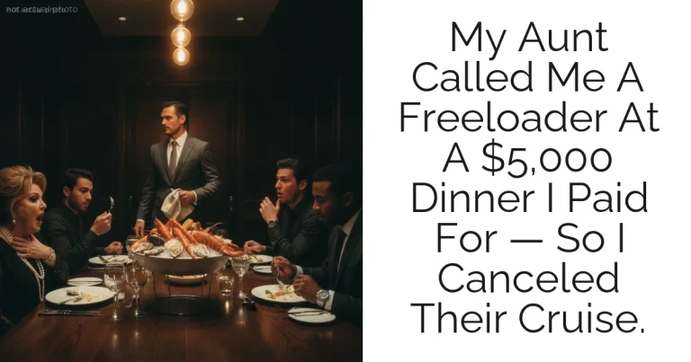My Aunt Called Me A Freeloader At A $5,000 Dinner I Paid For — So I Canceled Their Cruise.