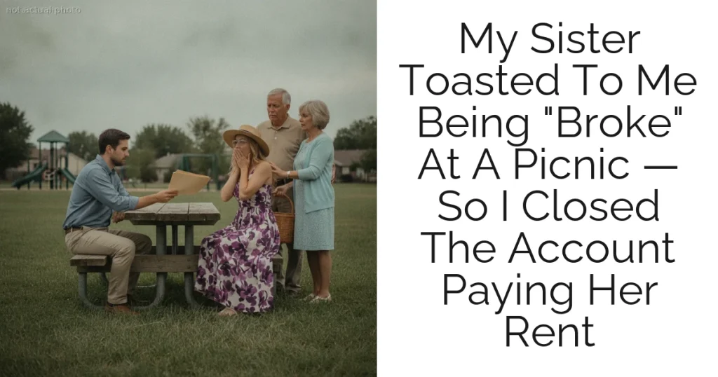 My Sister Toasted To Me Being "Broke" At A Picnic — So I Closed The Account Paying Her Rent