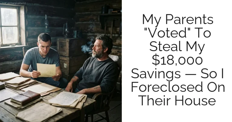 My Parents "Voted" To Steal My $18,000 Savings — So I Foreclosed On Their House