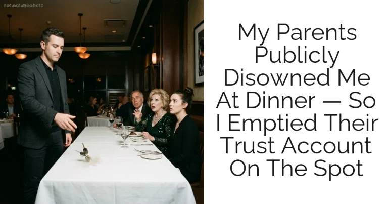 My Parents Publicly Disowned Me At Dinner — So I Emptied Their Trust Account On The Spot