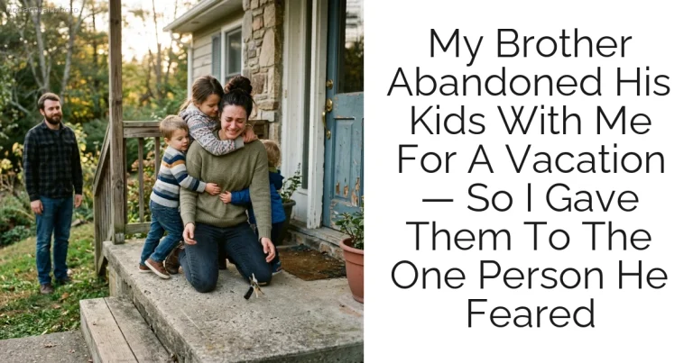 My Brother Abandoned His Kids With Me For A Vacation — So I Gave Them To The One Person He Feared