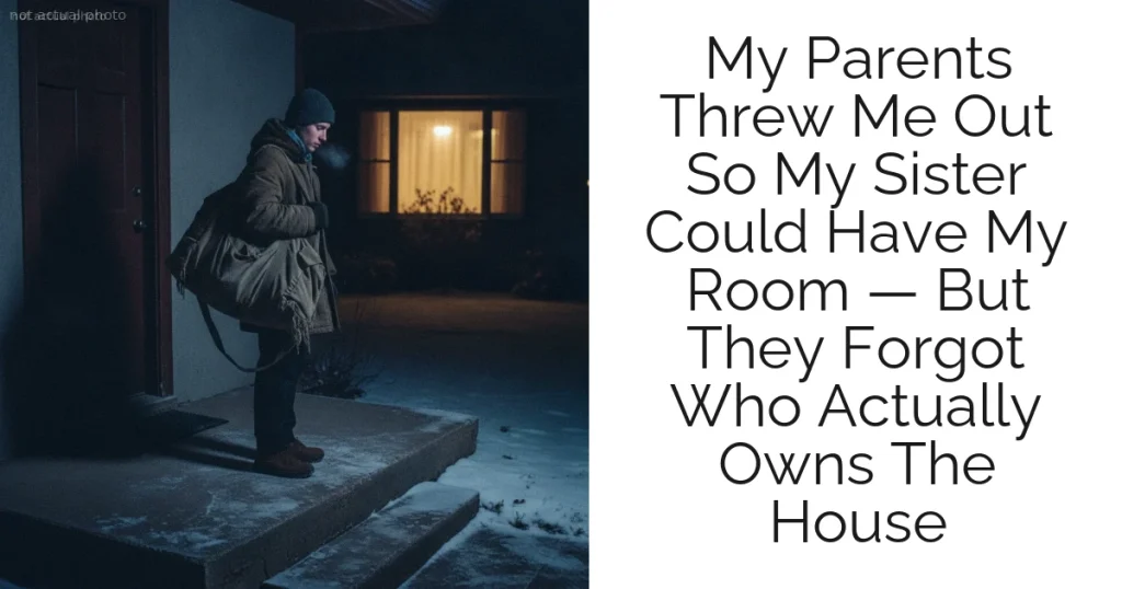 My Parents Threw Me Out So My Sister Could Have My Room — But They Forgot Who Actually Owns The House