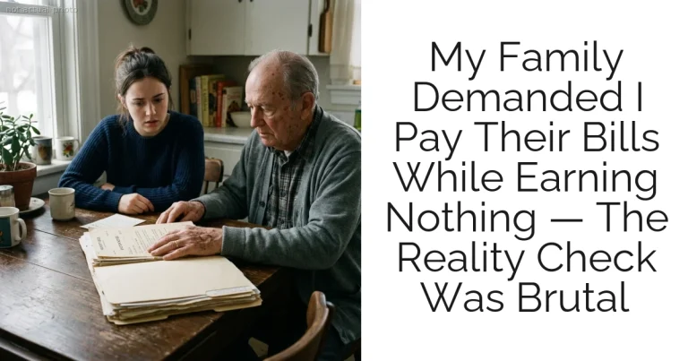 My Family Demanded I Pay Their Bills While Earning Nothing — The Reality Check Was Brutal