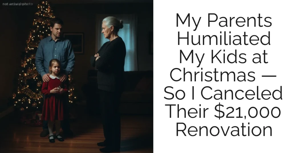 My Parents Humiliated My Kids at Christmas — So I Canceled Their $21,000 Renovation