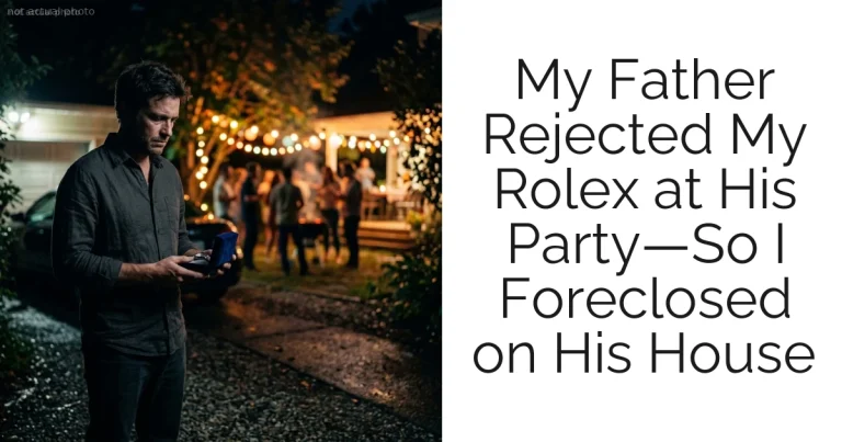My Father Rejected My Rolex at His Party—So I Foreclosed on His House