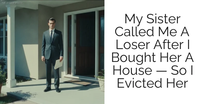 My Sister Called Me A Loser After I Bought Her A House — So I Evicted Her