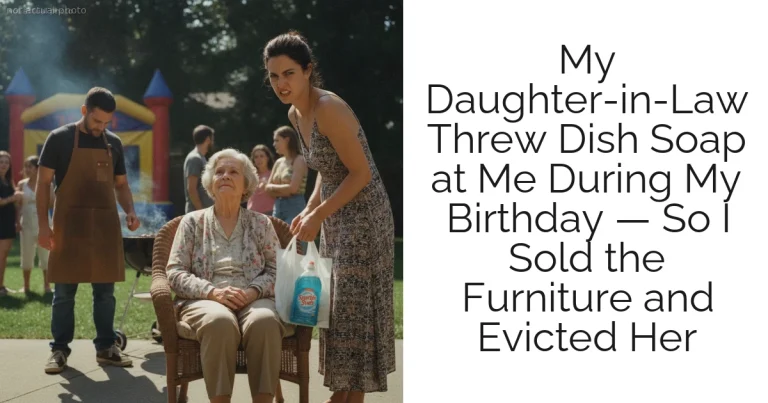 My Daughter-in-Law Threw Dish Soap at Me During My Birthday — So I Sold the Furniture and Evicted Her