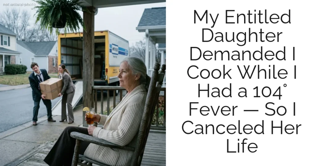 My Entitled Daughter Demanded I Cook While I Had a 104° Fever — So I Canceled Her Life