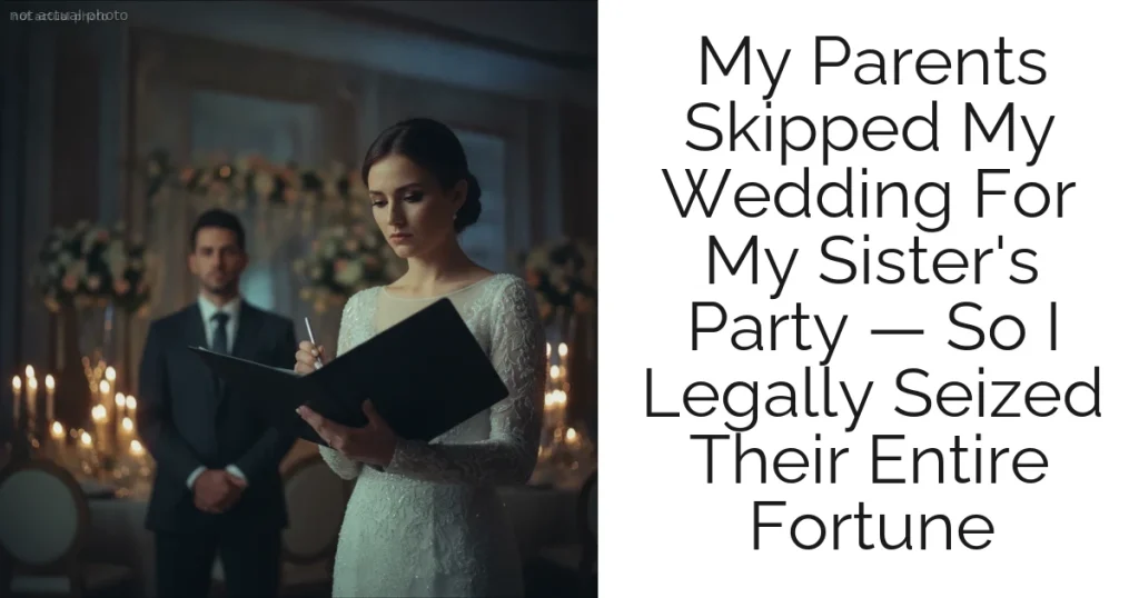 My Parents Skipped My Wedding For My Sister's Party — So I Legally Seized Their Entire Fortune