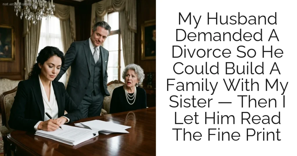 My Husband Demanded A Divorce So He Could Build A Family With My Sister — Then I Let Him Read The Fine Print