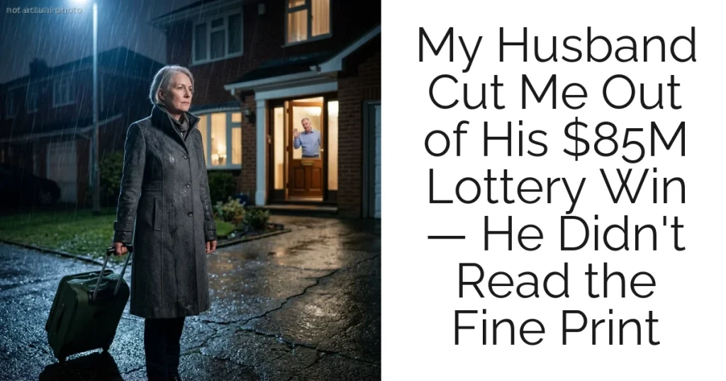 My Husband Cut Me Out of His $85M Lottery Win — He Didn't Read the Fine Print