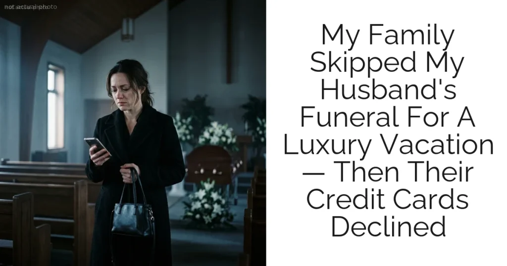 My Family Skipped My Husband's Funeral For A Luxury Vacation — Then Their Credit Cards Declined