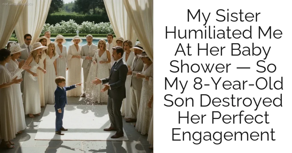 My Sister Humiliated Me At Her Baby Shower — So My 8-Year-Old Son Destroyed Her Perfect Engagement