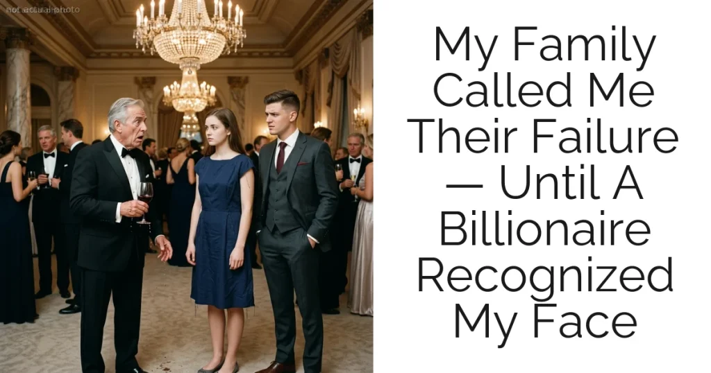 My Family Called Me Their Failure — Until A Billionaire Recognized My Face