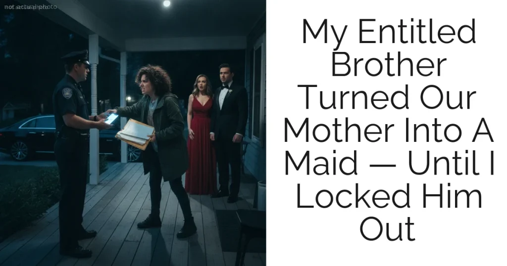 My Entitled Brother Turned Our Mother Into A Maid — Until I Locked Him Out