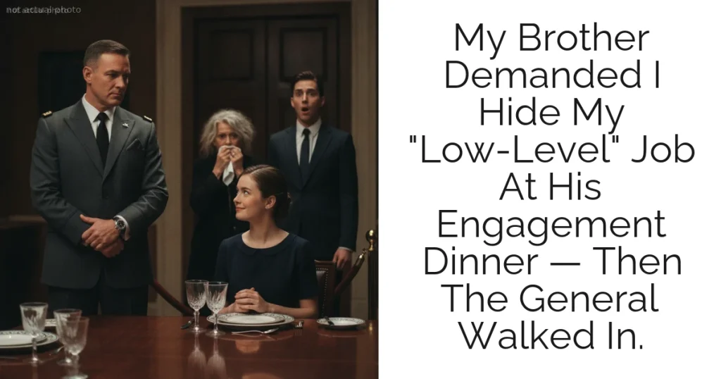 My Brother Demanded I Hide My "Low-Level" Job At His Engagement Dinner — Then The General Walked In.