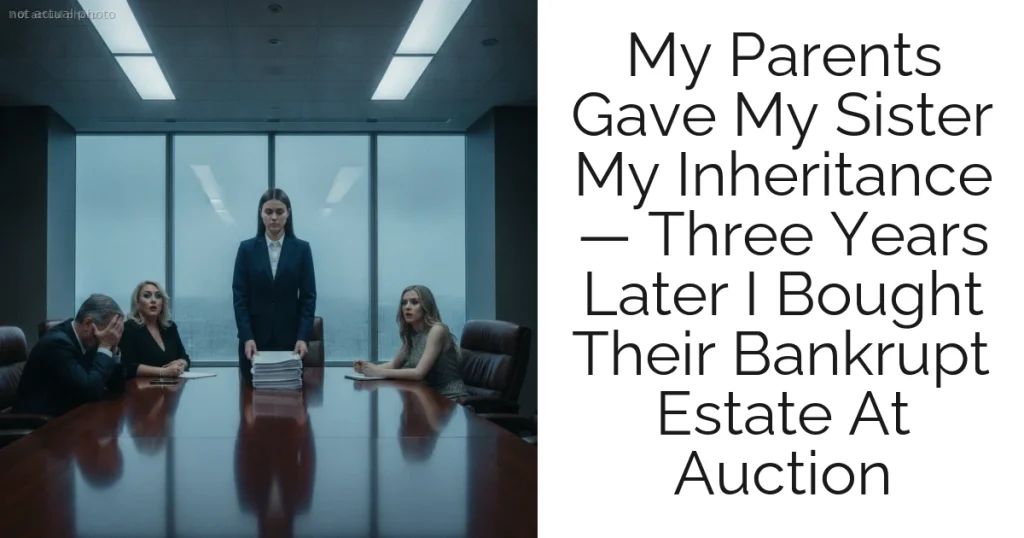 My Parents Gave My Sister My Inheritance — Three Years Later I Bought Their Bankrupt Estate At Auction