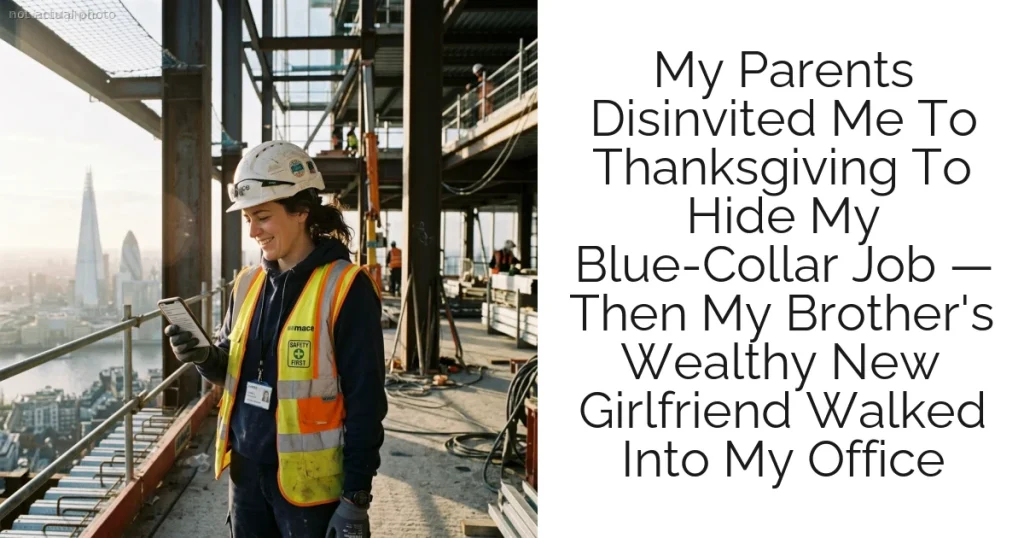 My Parents Disinvited Me To Thanksgiving To Hide My Blue-Collar Job — Then My Brother's Wealthy New Girlfriend Walked Into My Office