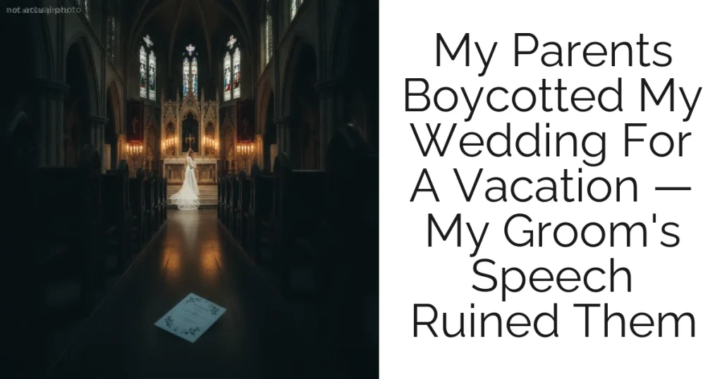 My Parents Boycotted My Wedding For A Vacation — My Groom's Speech Ruined Them