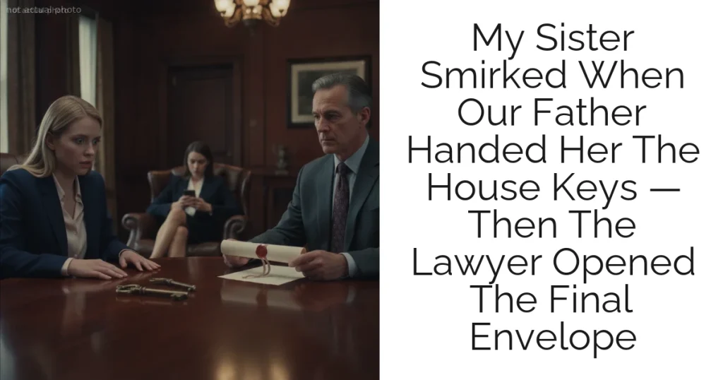 My Sister Smirked When Our Father Handed Her The House Keys — Then The Lawyer Opened The Final Envelope